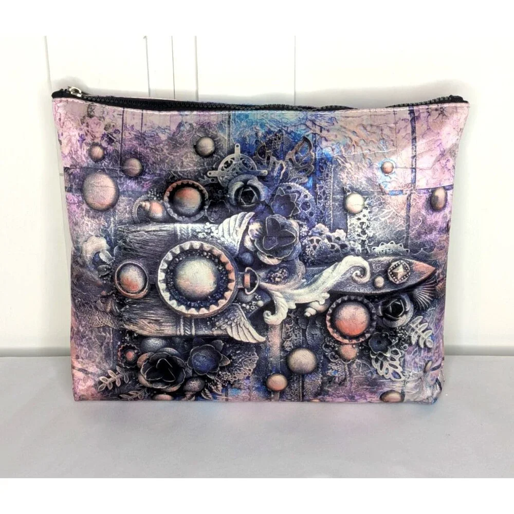 Prima Marketing Large Art Pouch - Multicolor SteamPunk Style, Zipper